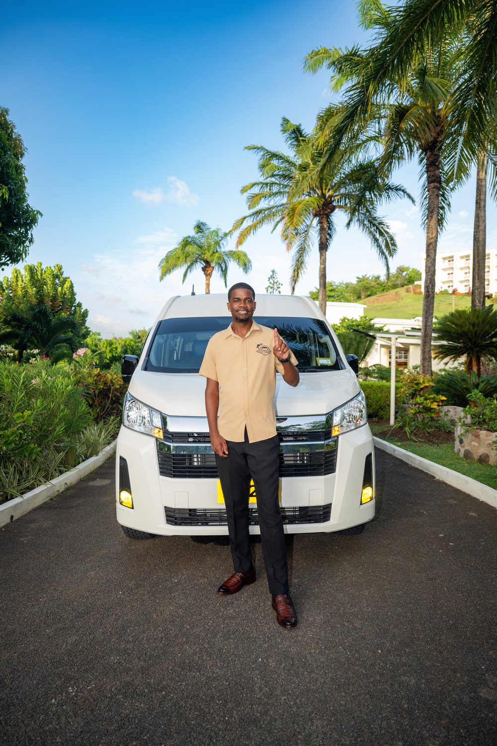Joel in front of the white King J’s van